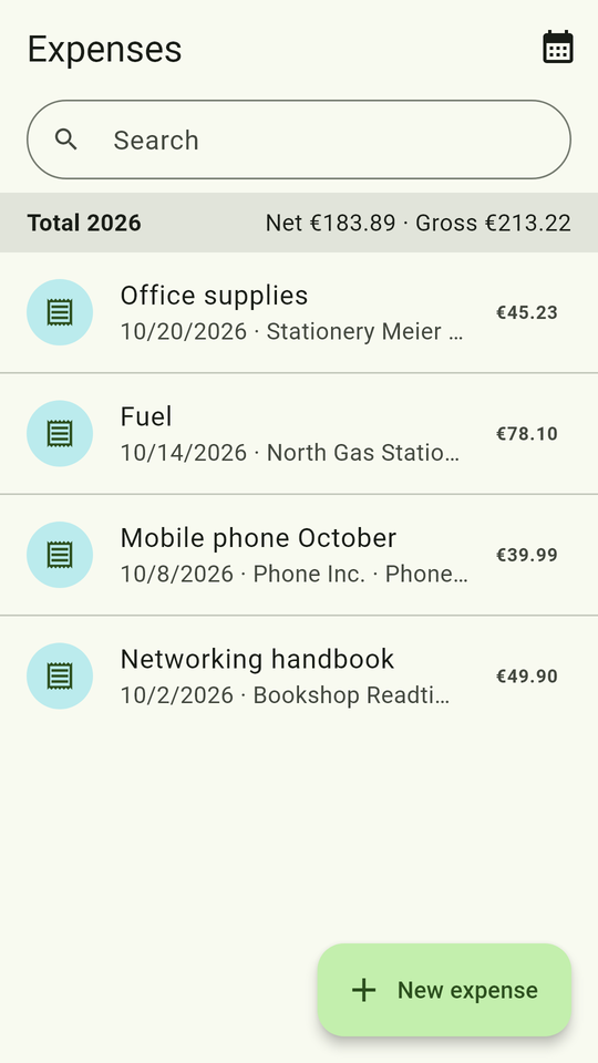 Invoice Creator for Android – expenses